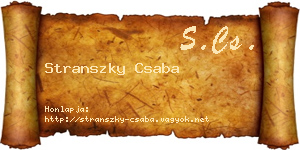 Stranszky Csaba névjegykártya